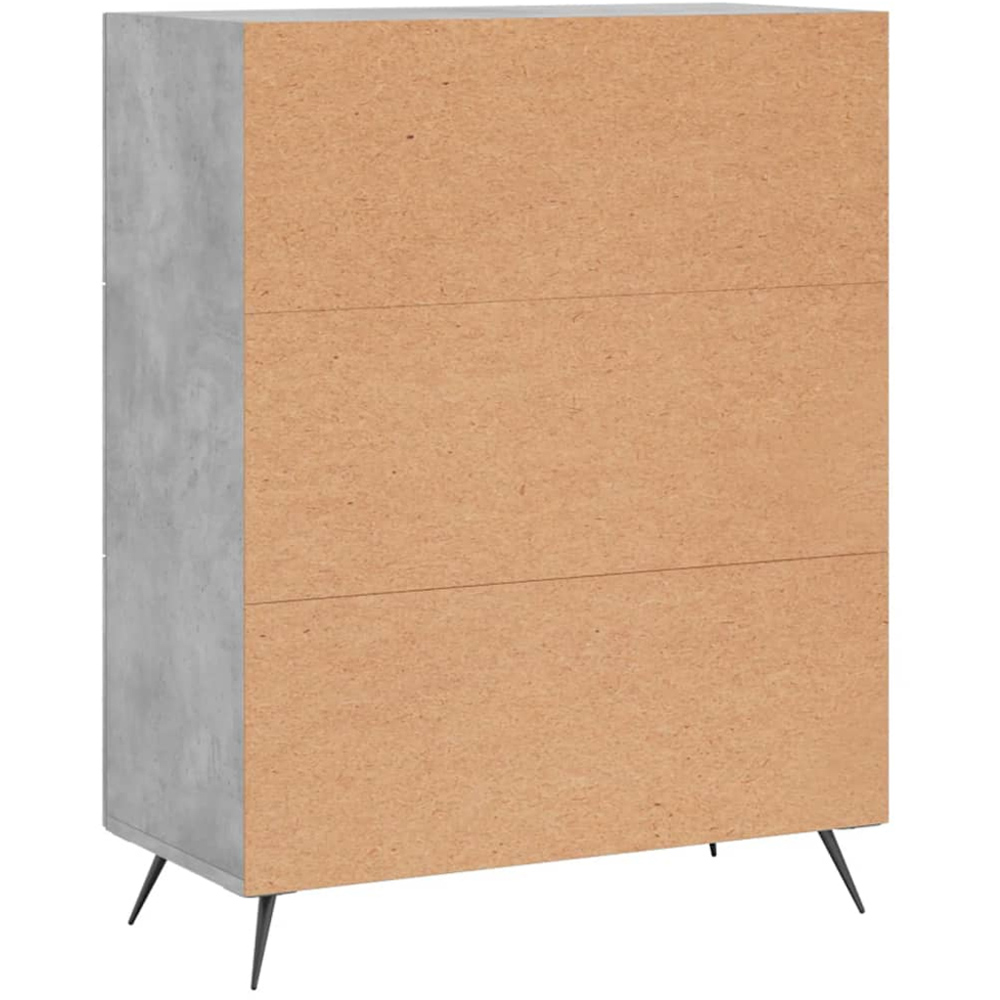vidaXL Single Door 3 Drawer Concrete Grey Sideboard Image 8