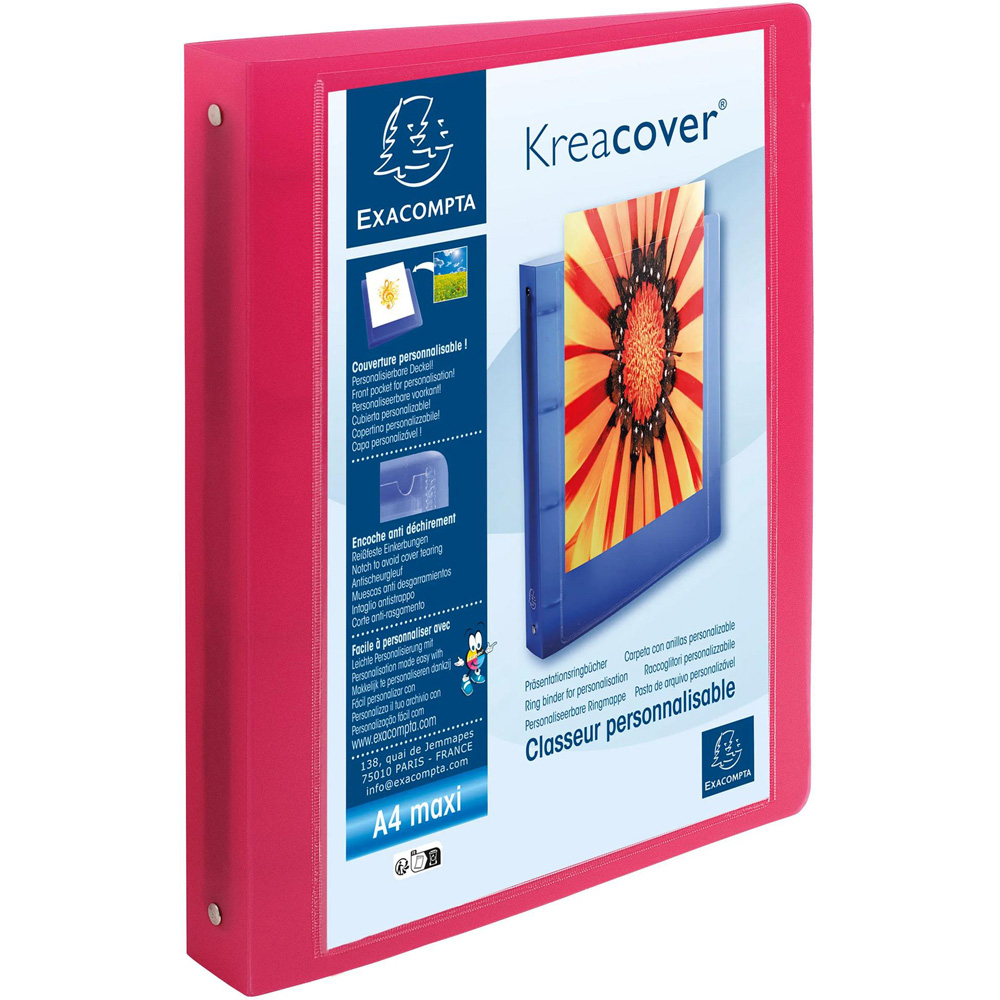 Exacompta Kreacover A4 Multicolour 4R Chromaline Ring Binder 15 Pack Image 3