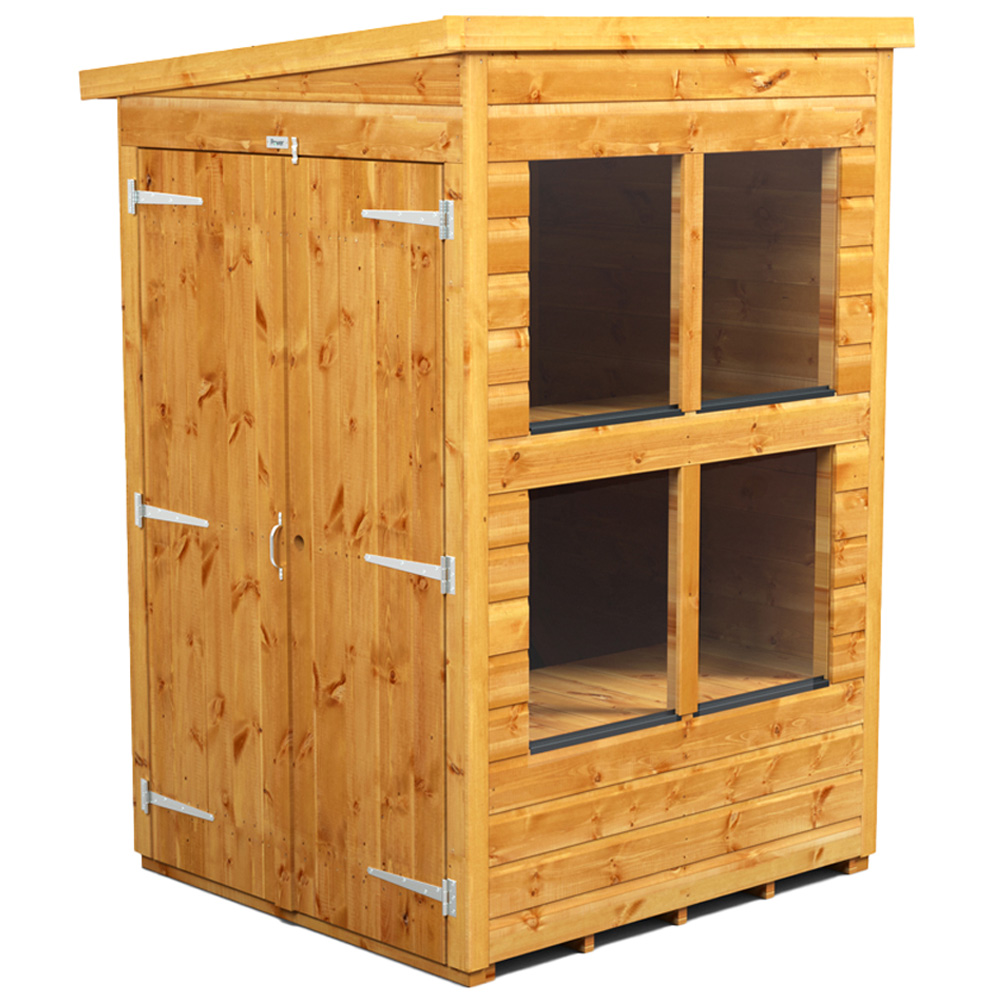 Power 4 x 4ft Pent Double Door Potting Shed Image 1