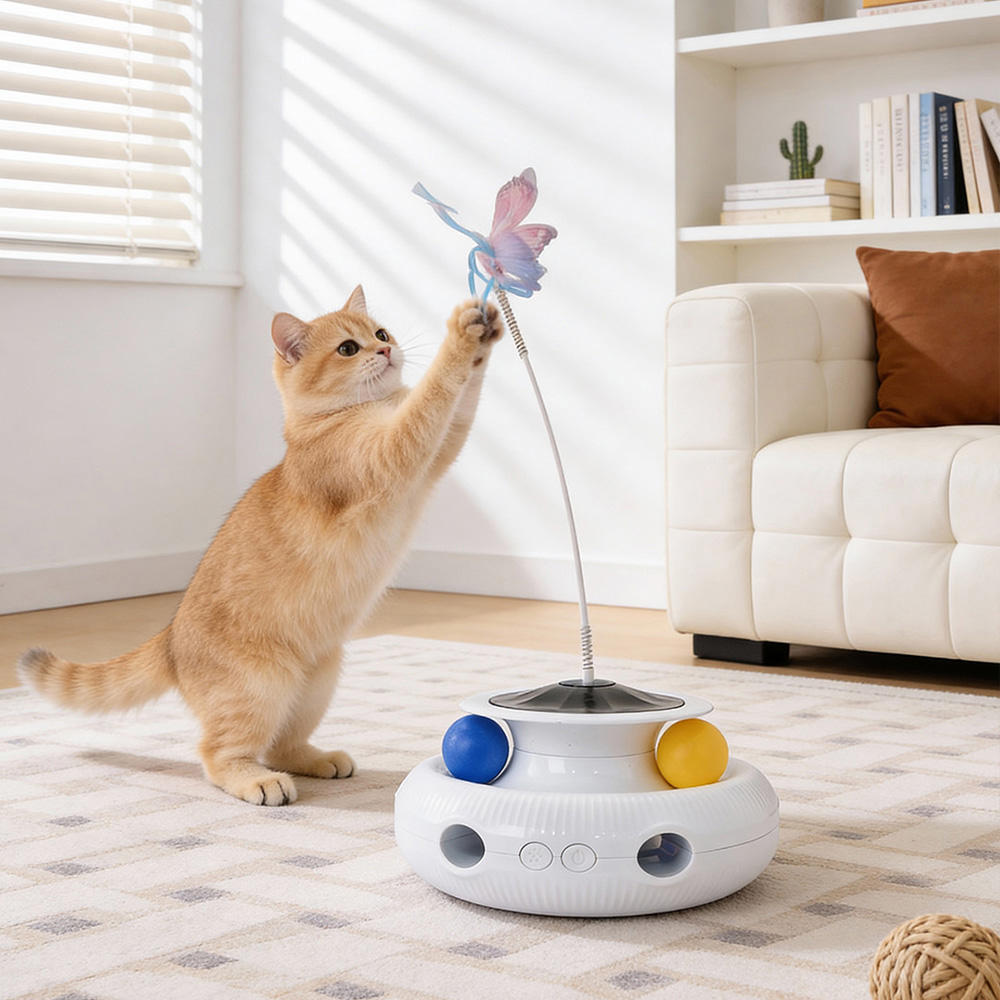 H&O Direct 3-in-1 Rechargeable Automatic Interactive Cat Toy Image 5