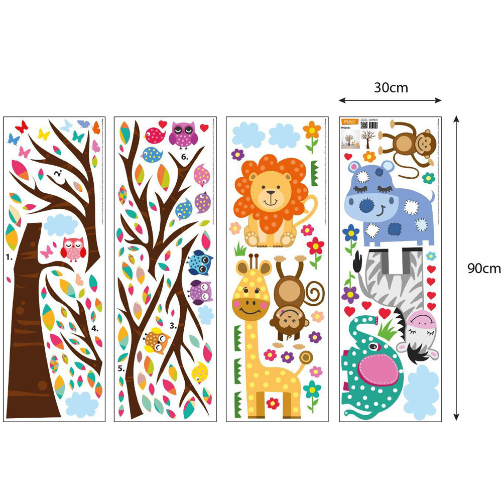 Walplus Happy London Zoo Kids Bedroom Self Adhesive Wall Stickers Image 5