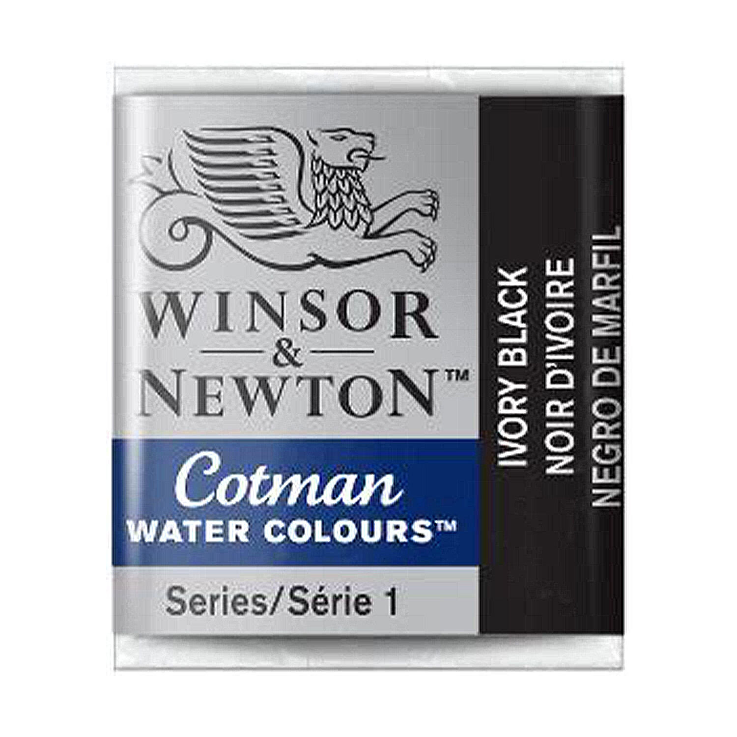 Winsor & Newton Cotman Watercolour Cotman Half Pan Watercolour Paint - Ivory Black Image