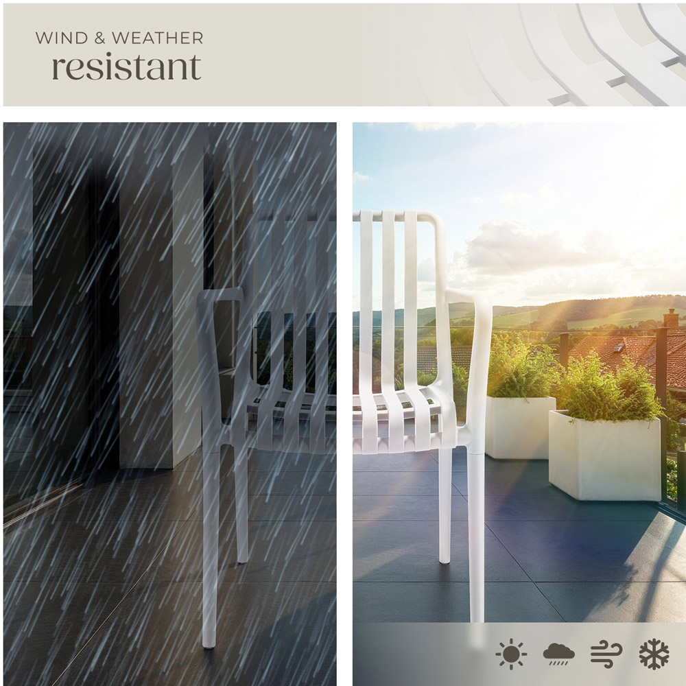 tectake Alcudia Set of 2 White Garden Chair Image 7