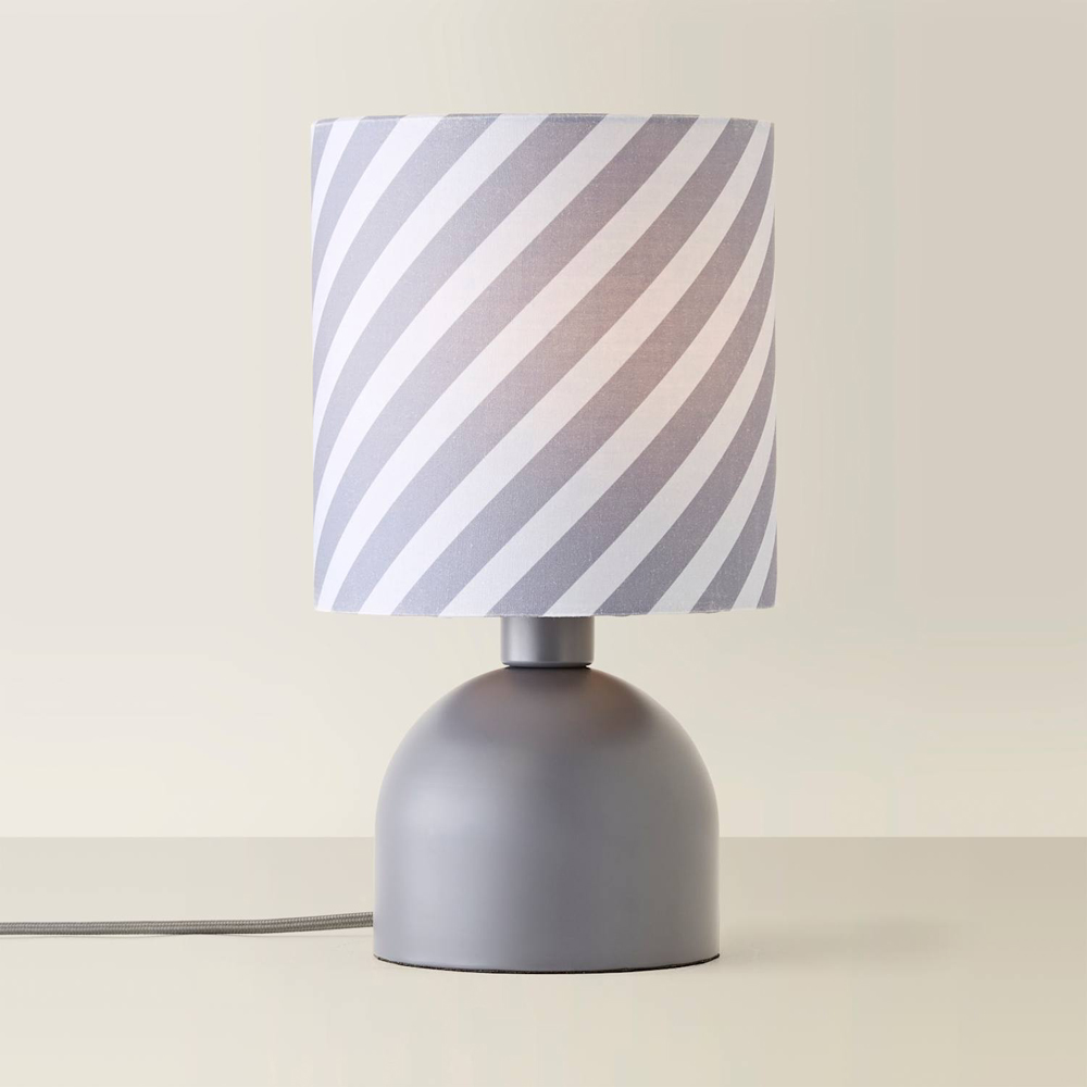 ValueLights Miley Twist Print Shade Grey LED Table Lamp with Bulb Image 4