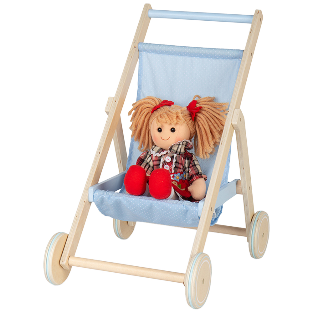 Bigjig Toys Tidlo Dolls Stroller Baby Blue Image 3