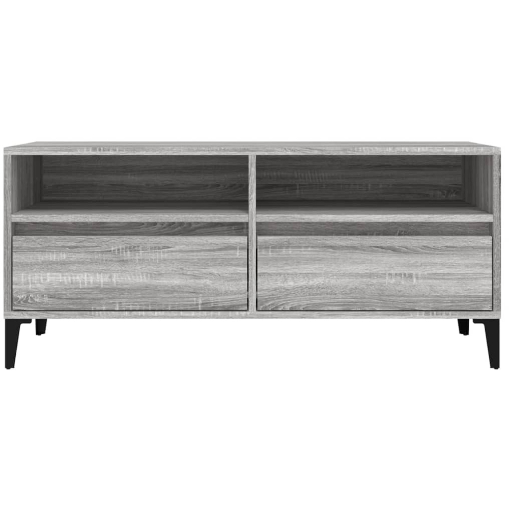 vidaXL 2 Drawer 2 Shelf Grey Sonoma TV Cabinet Image 6