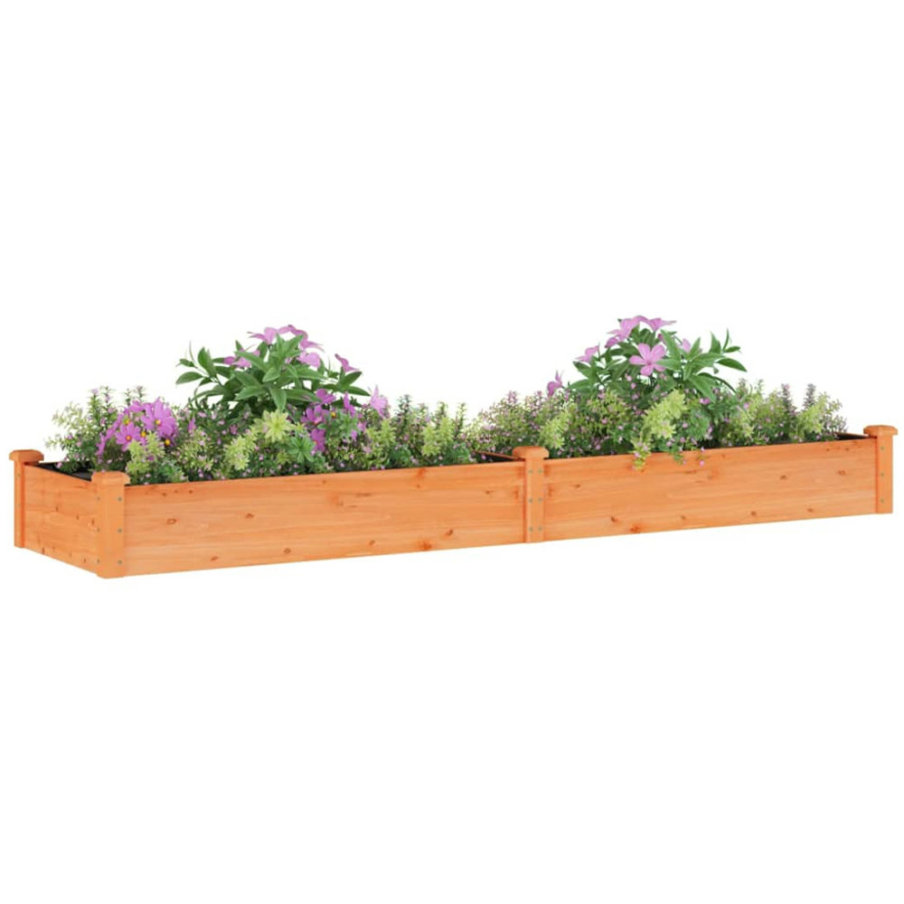vidaXL Brown Fir Wood Raised Garden Bed 25 x 60 x 240cm Image 2