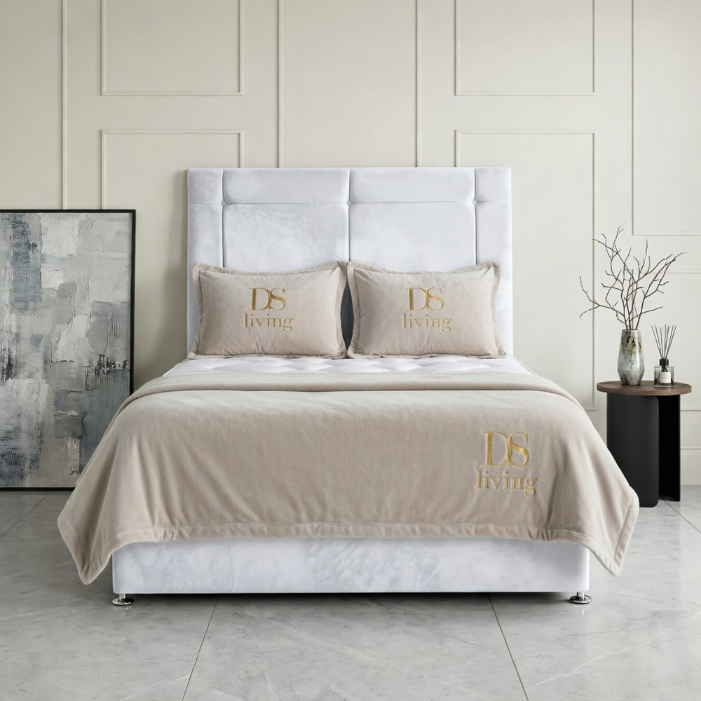 DS Living Kingsley Double White Plush Divan Bed Image 4