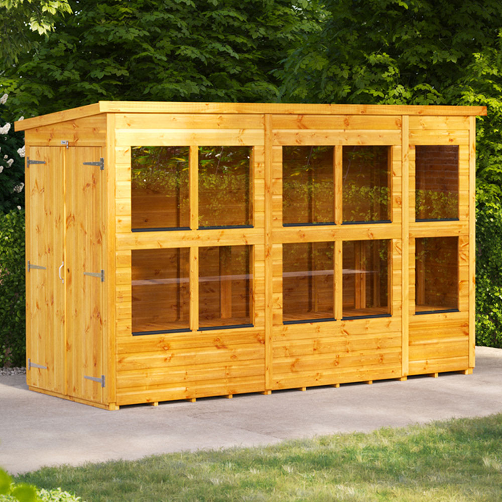 Power 10 x 4ft Pent Double Door Potting Shed Image 2