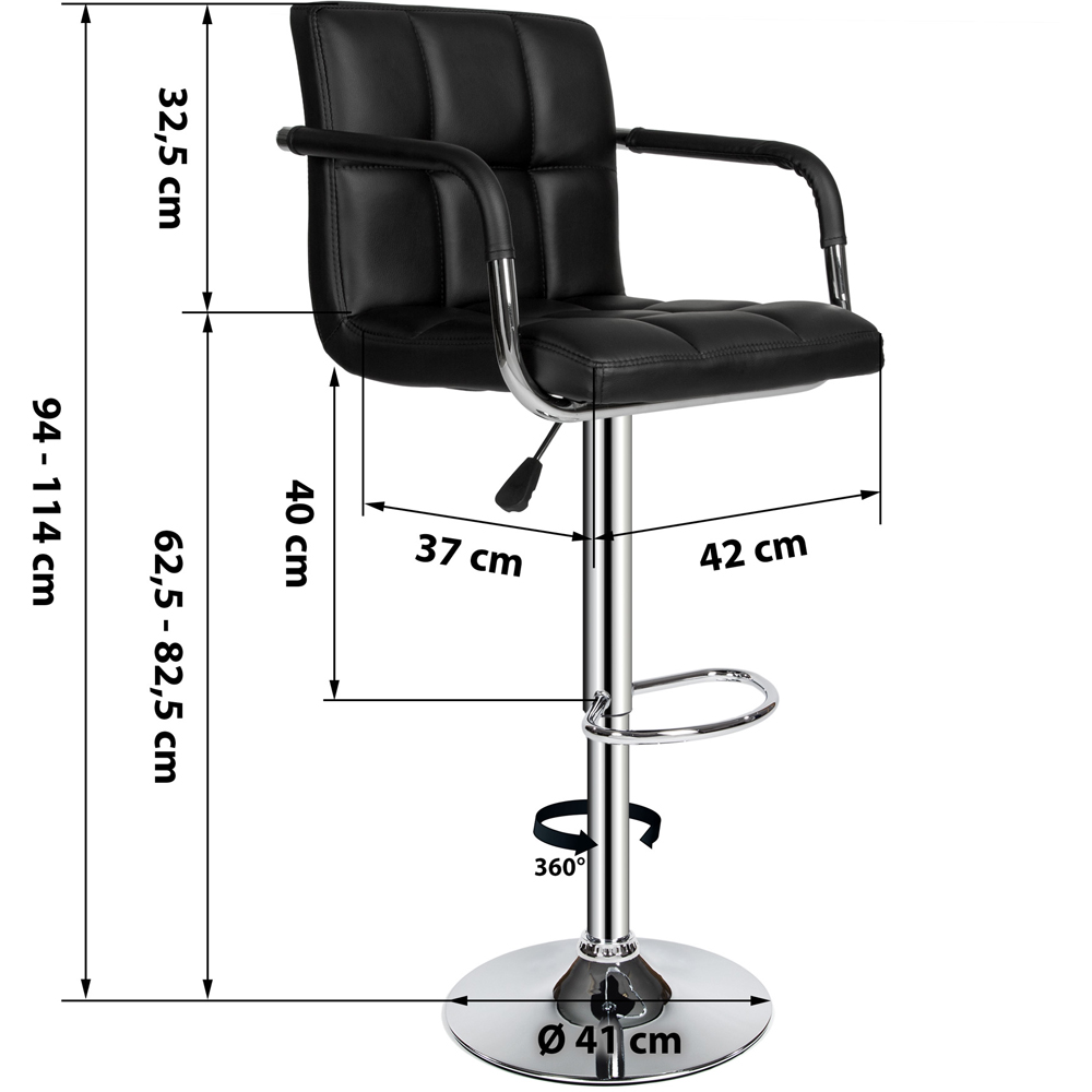 tectake Harald Synthetic Leather Bar Stool Set of 2 Image 7