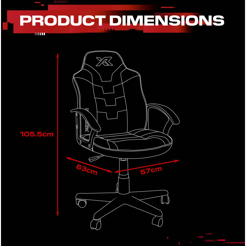 X Rocker Saturn Black and Red Mid-Back Wheeled Esport Gaming Chair Image 8