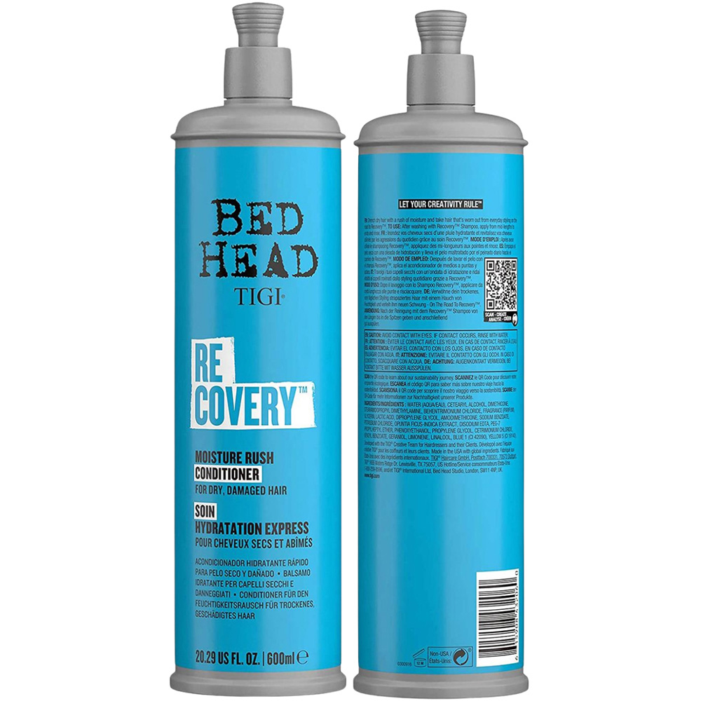 TIGI Bed Head Recovery Dry Hair Hydration Moisturising Conditioner 600ml 3 Pack Image 4