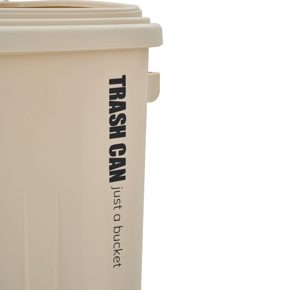 Living and Home Stackable Cream Industrial Style Flip Lid Rubbish Bin 32L Image 4