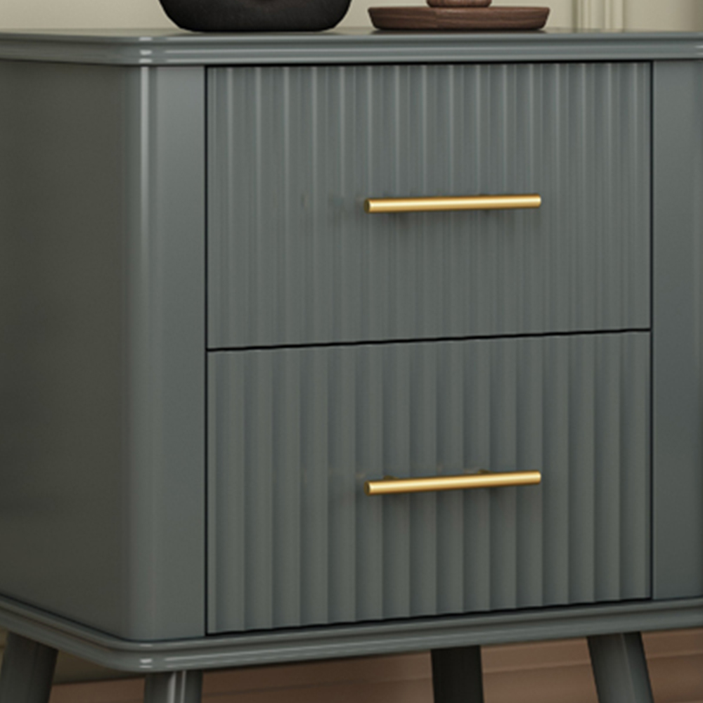 Cozzano 2 Drawer Grey Bedside Table Image 2
