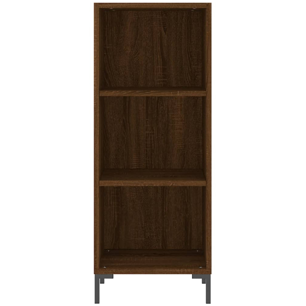 vidaXL 3 Open Shelf Brown Oak Sideboard with Metal Legs Image 4