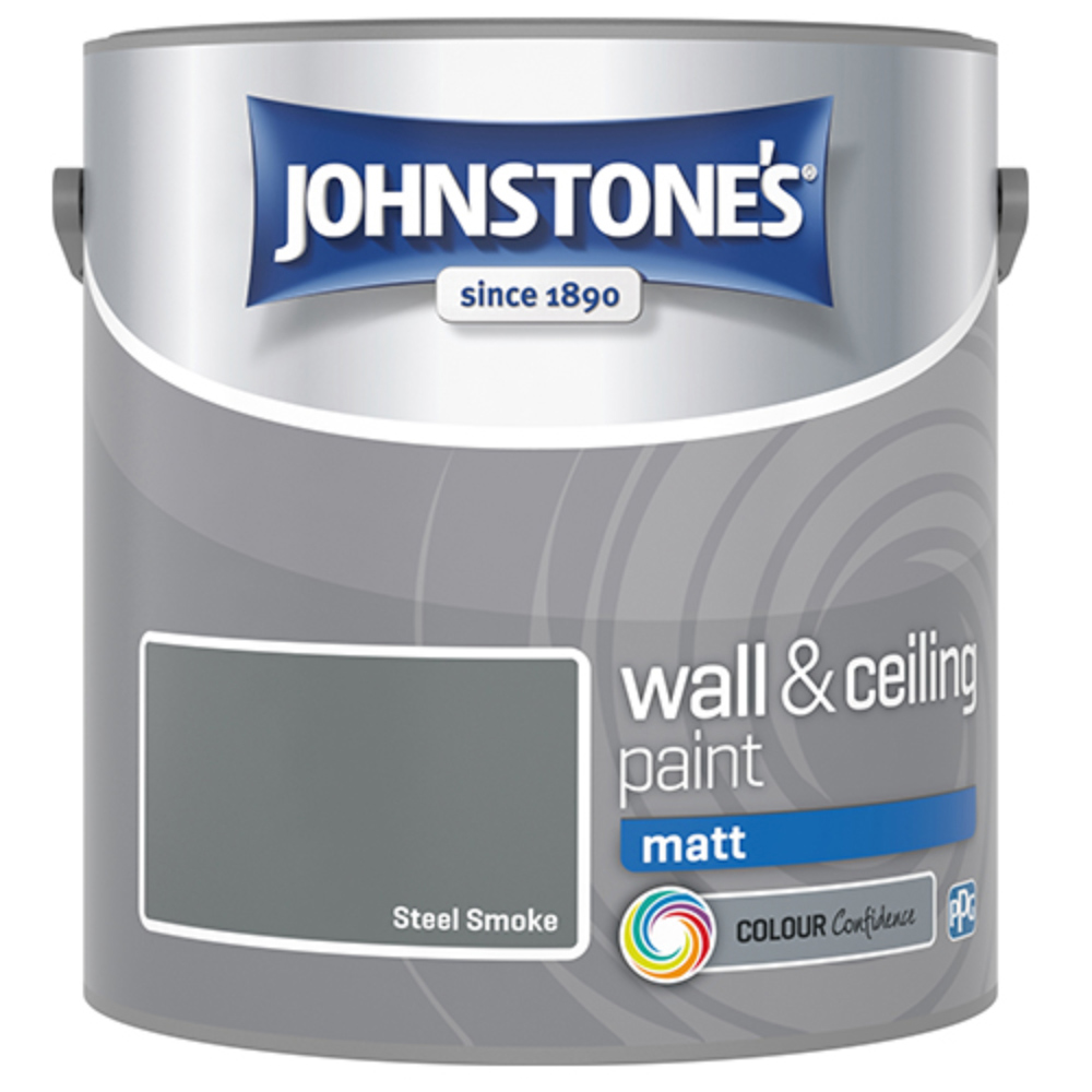 Johnstone's Walls & Ceilings Steel Smoke Matt Emulsion Paint 2.5L Image 2