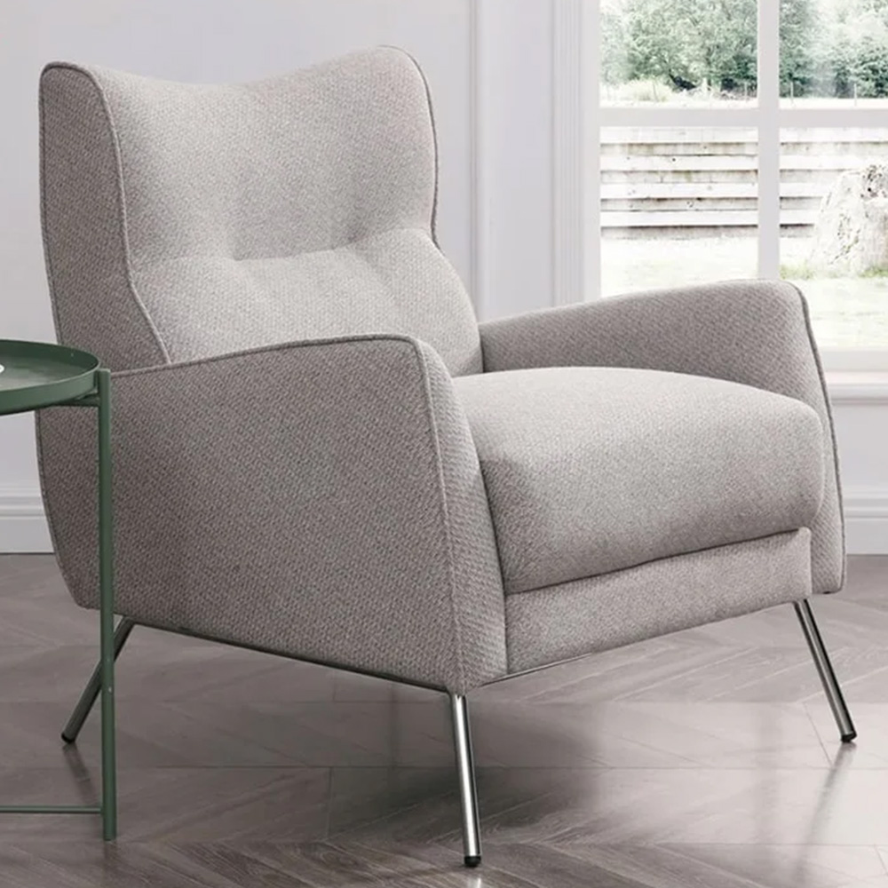 Cosmo Grey Linen Accent Chair Image 1