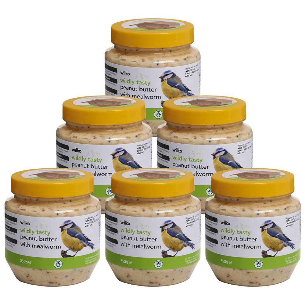 Wilko Wildly Tasty Peanut Butter with Mealworm Case of 6 x 350g Image 1