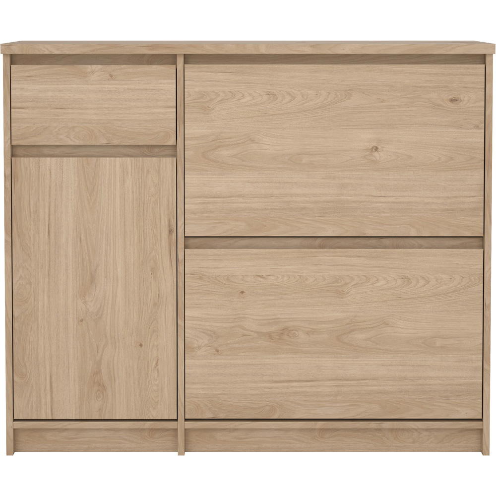 Florence Single Door 3 Drawer Jackson Hickory Oak Shoe Cabinet Image 3