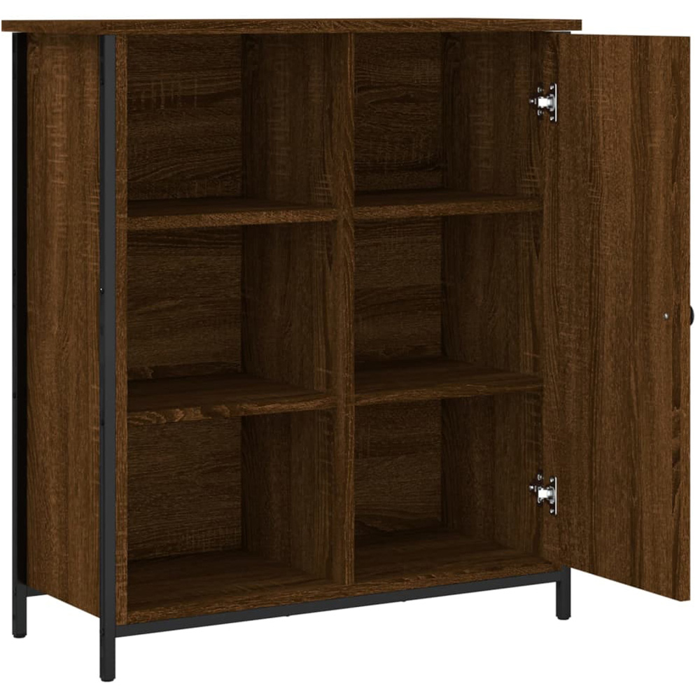 vidaXL Single Door 3 Open Shelf Brown Sideboard Image 5