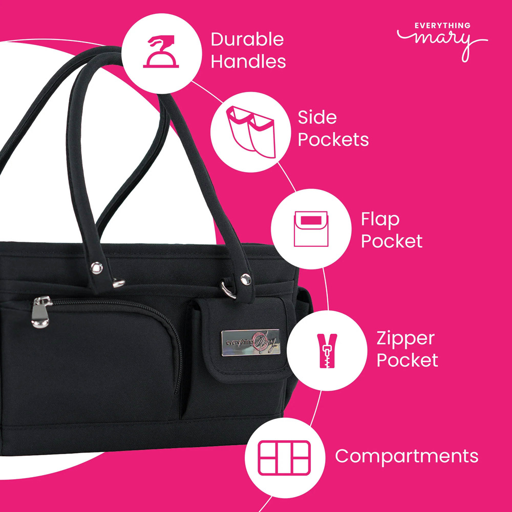 Everything Mary EVM14515-2 Black Collapsible Tote Junior Craft Organiser 26.6 x 17.7 x 15.8cm Image 3