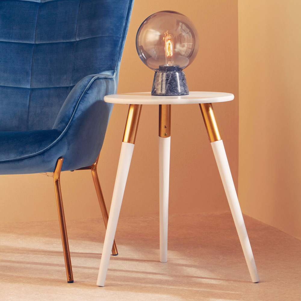 Premier Housewares Light Grey Round Top Side Table Image 6