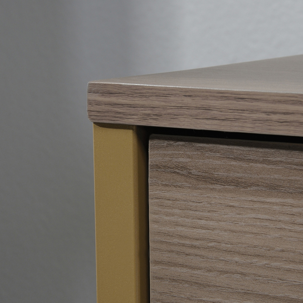 Teknik Office Lux Retro Style Diamond Ash Finish Desk Brown Image 6