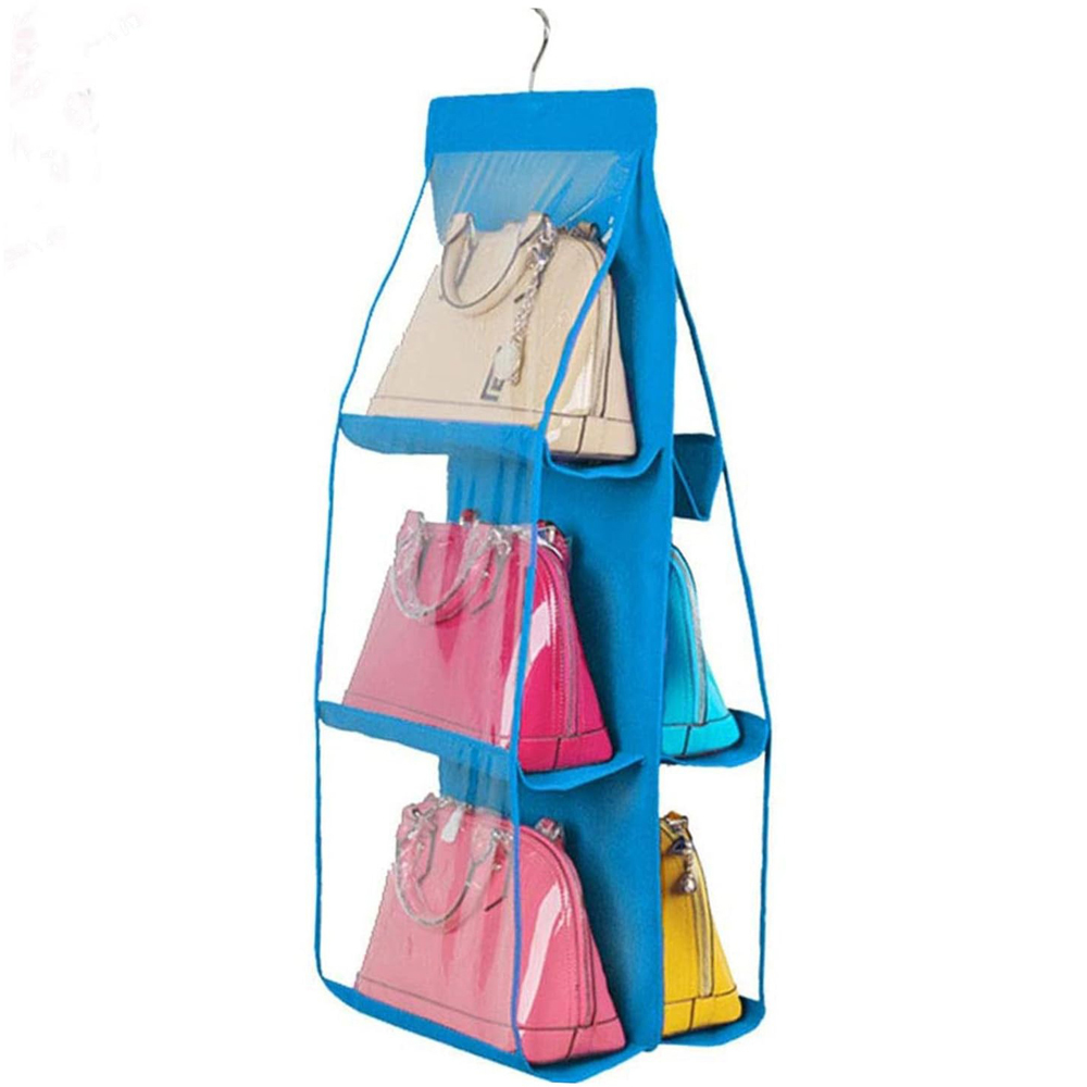 ATEK 6 Pocket Blue Hanging Handbag Organiser Image 1