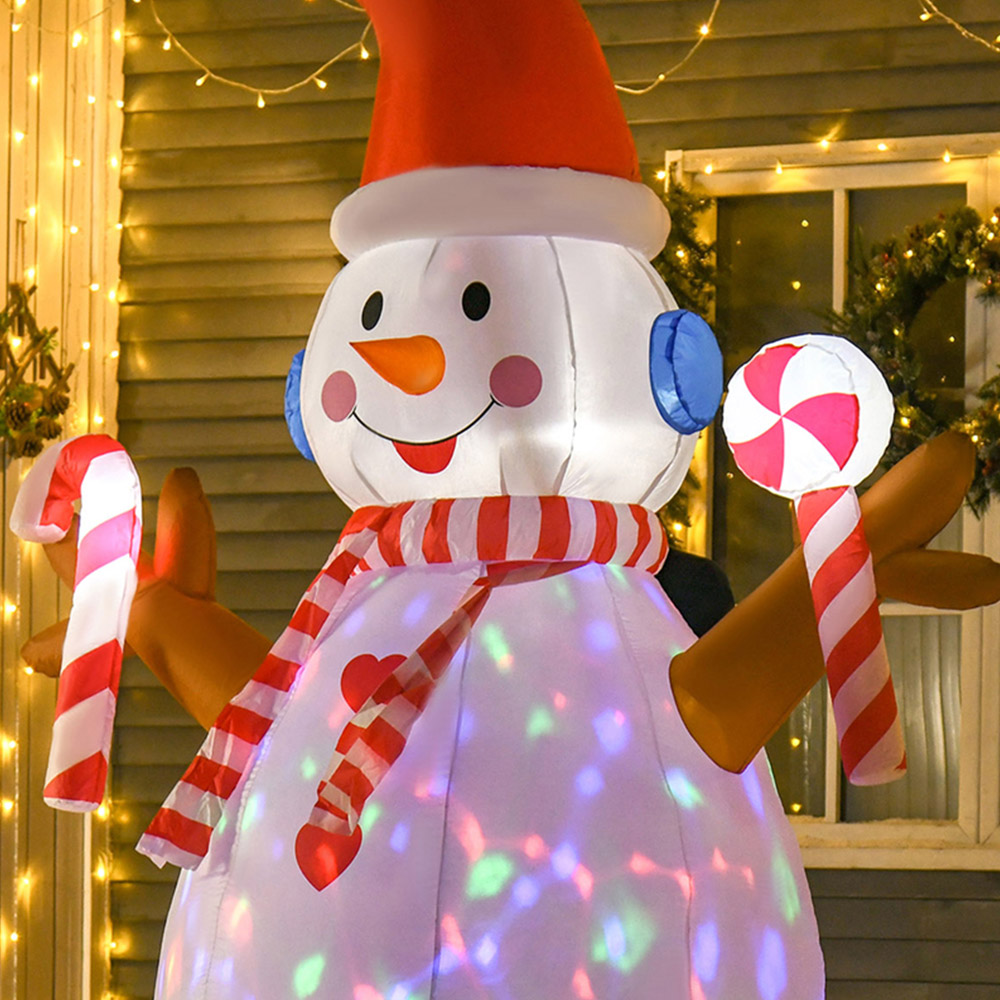 Everglow LED Inflatable Christmas Snowman with Candy Canes Decoration 7.8ft Image 5