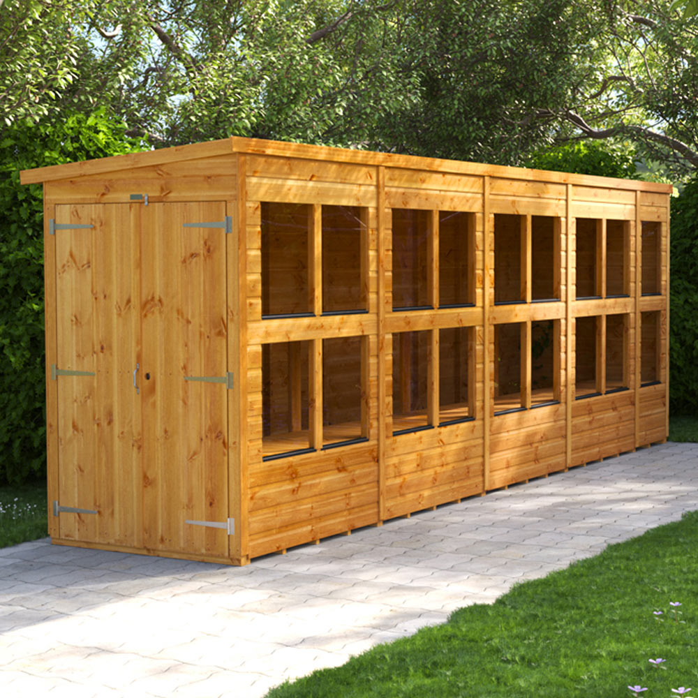 Power 18 x 4ft Pent Double Door Potting Shed Image 2