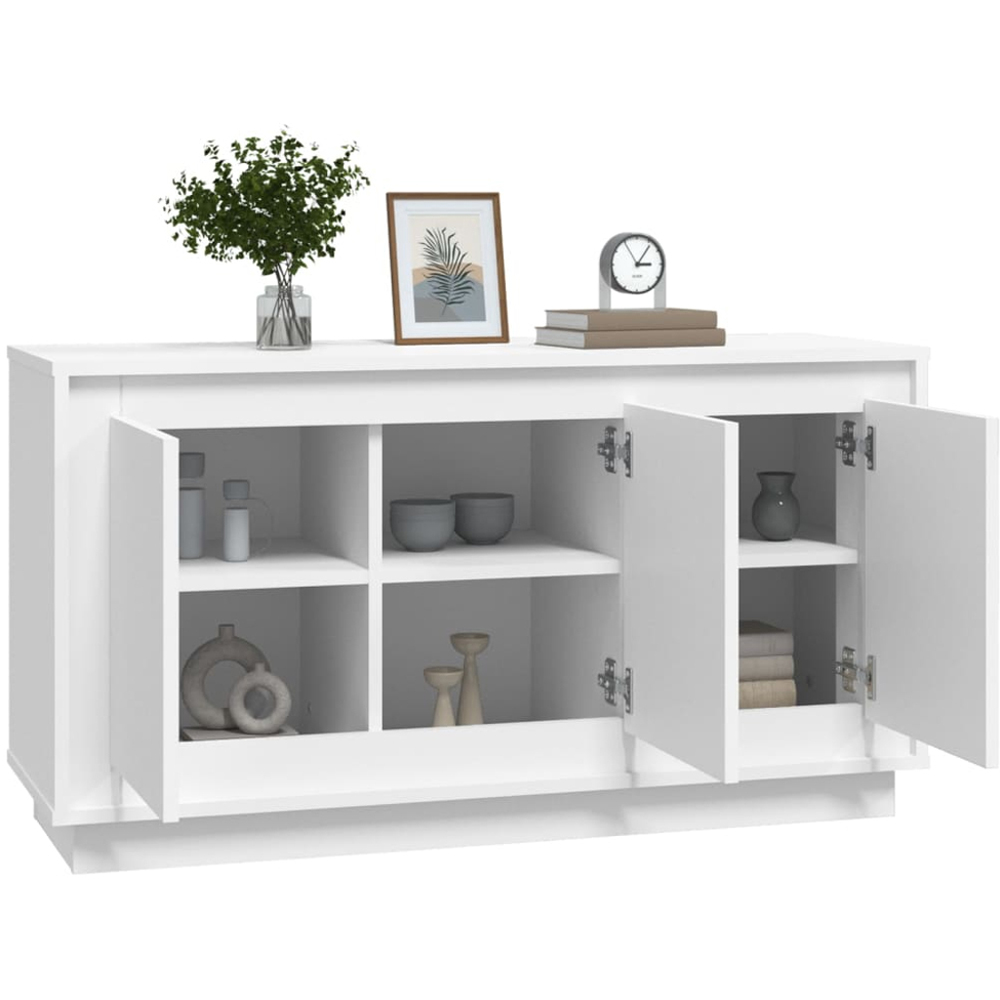vidaXL 3 Door White Sideboard Image 3