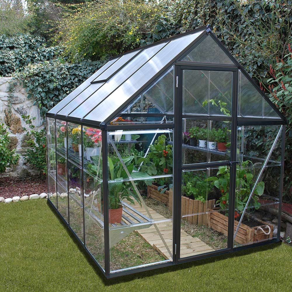 Palram Canopia Hybrid Grey Polycarbonate 6 x 8ft Greenhouse Image 2