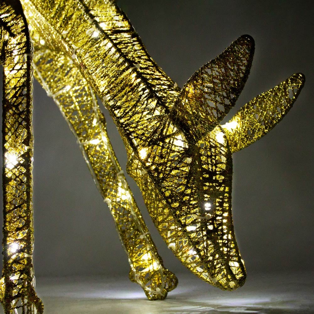 Monster Shop 61cm LED Gold Grazing Doe Reindeer Outdoor Christmas Decoration Image 3