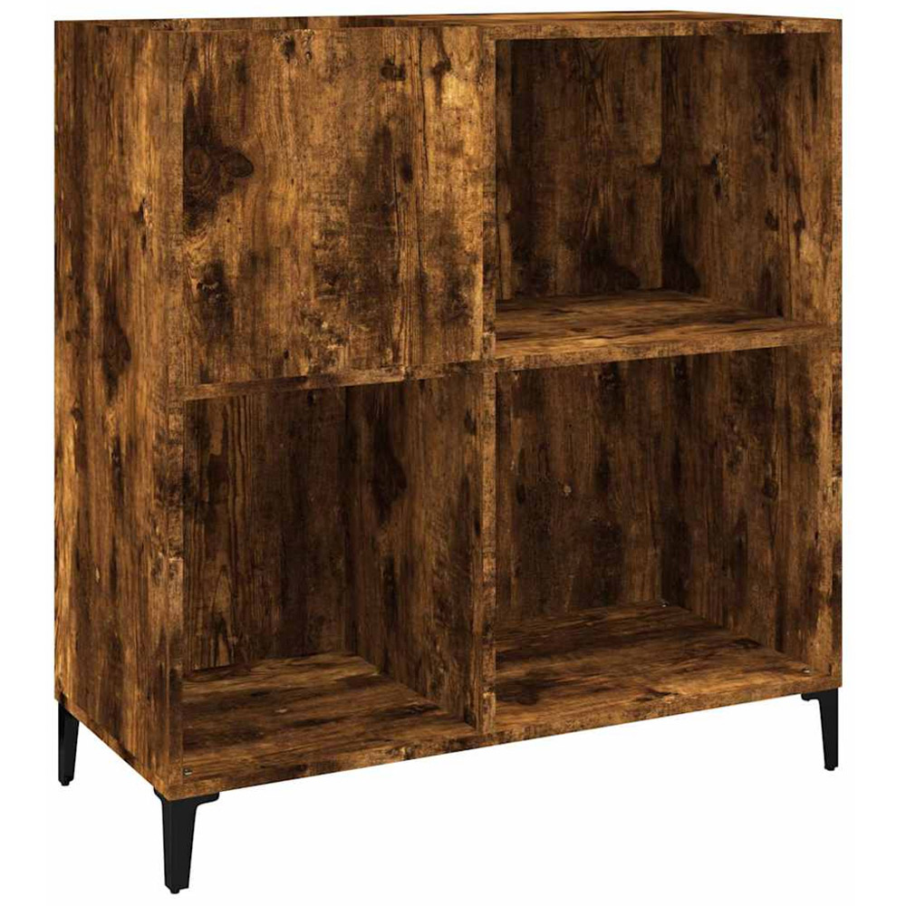 vidaXL 3 Shelf Smoked Oak Record Cabinet Image 2