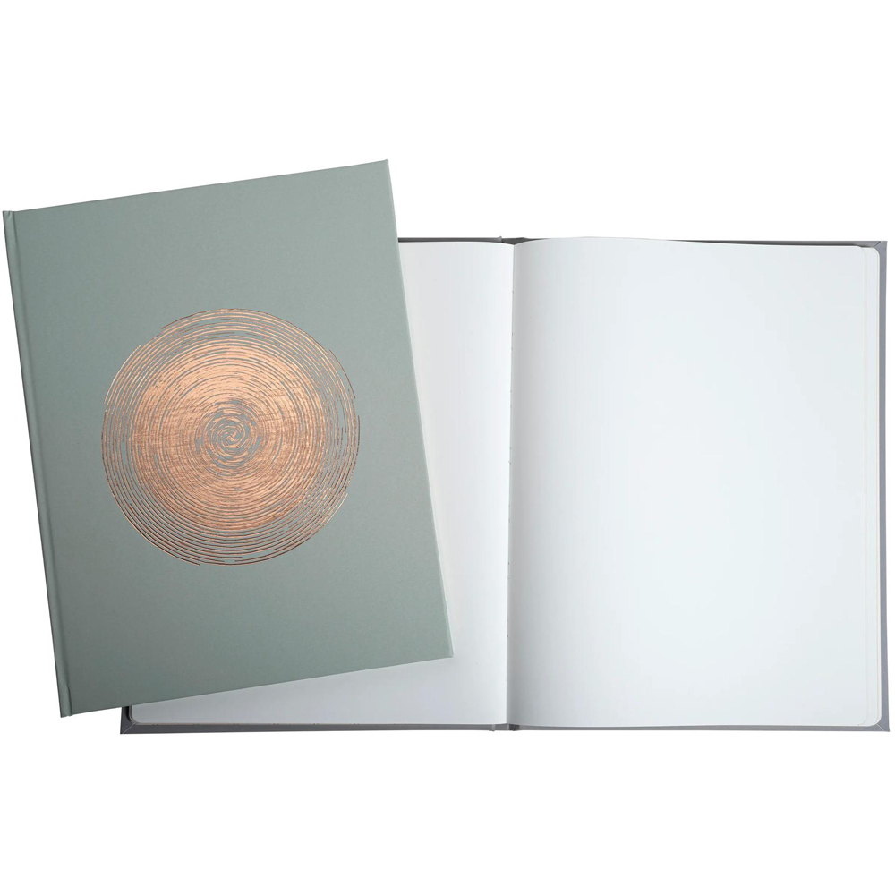 Exacompta Ellipse Green Rose Gold Embossed Guest Book with Gold Edges 100 Pages Image 4