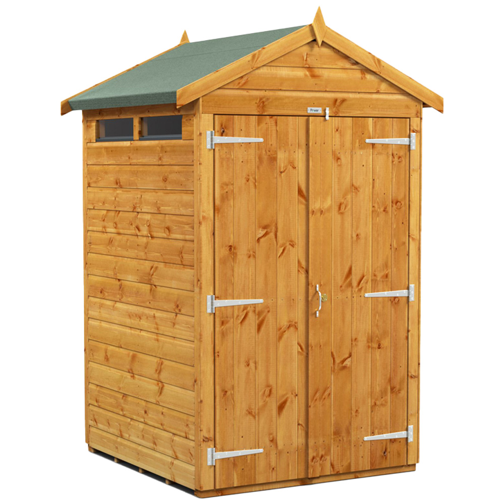 Power Sheds 4 x 4ft Double Door Apex Security Shed Image 1