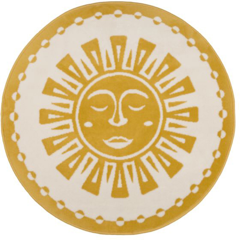 Homemaker Maestro Sun Yellow Circular Rug 120cm Image 2