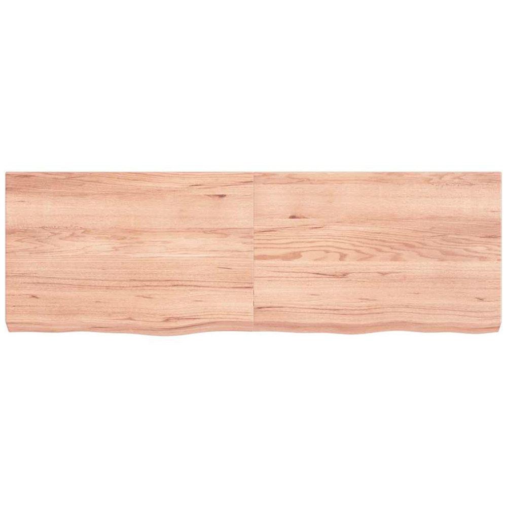 vidaXL 120cm Light Brown Treated Solid Oak Wood Floating Wall Shelf Image 2