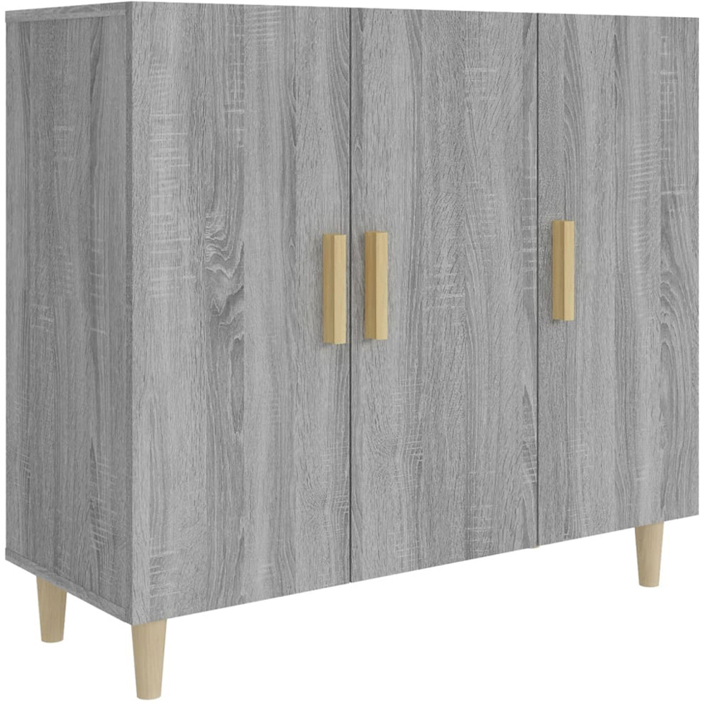 vidaXL 3 Door Grey Sonoma Sideboard Image 2