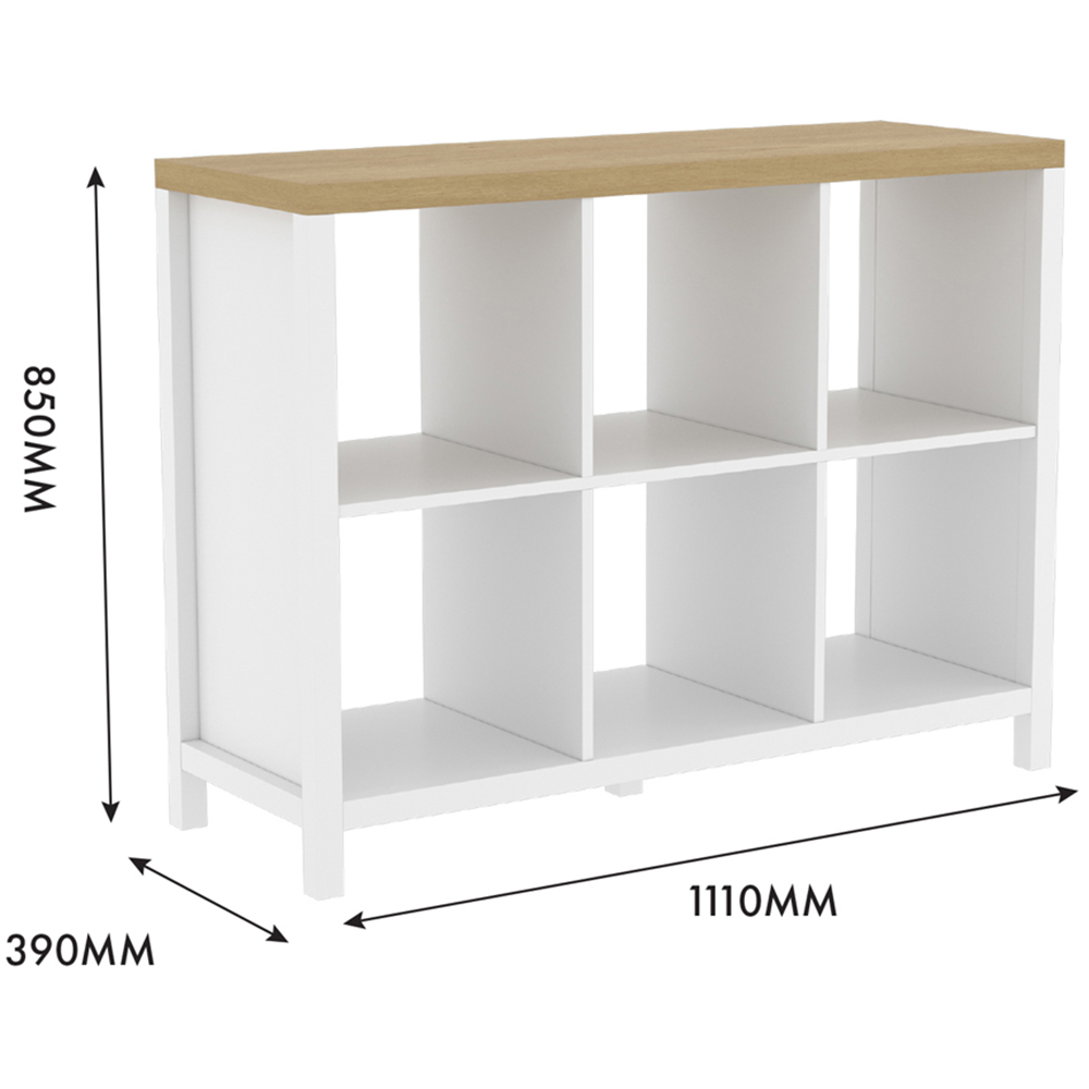 Clever Cube 6 Shelf White and Light Oak Effect Storage Unit Image 8