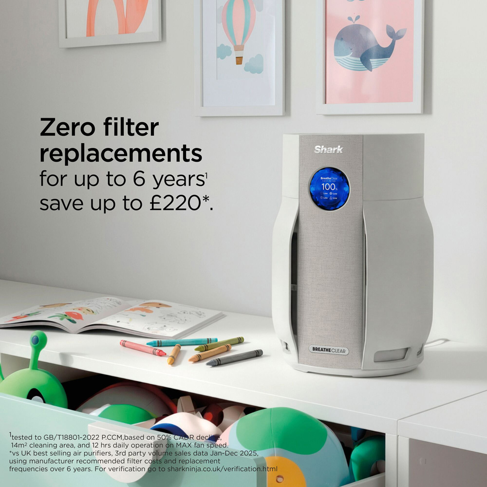Shark BreatheClear HP162UK Dove Air Purifier with NeverChange6 25W Image 3