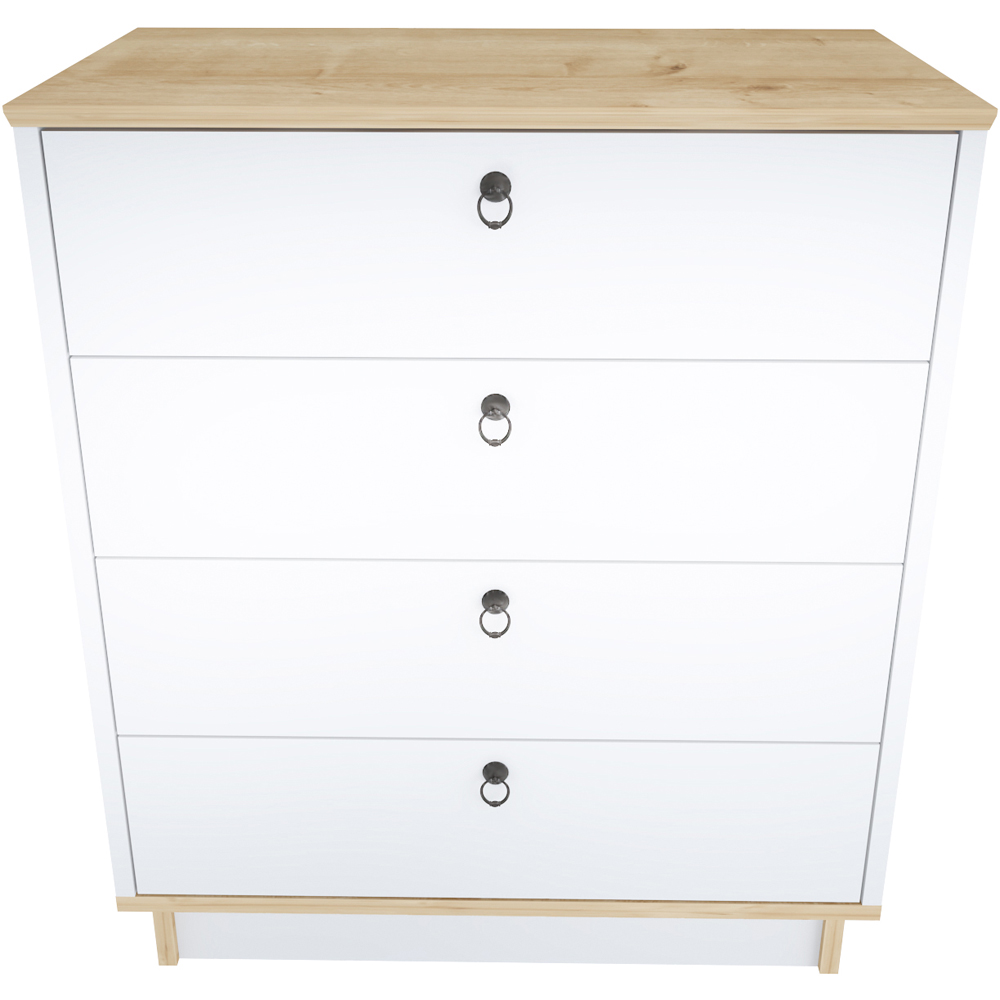 Decorotika Sahra 4 Drawer White and Oak Chest of Drawers Image 3