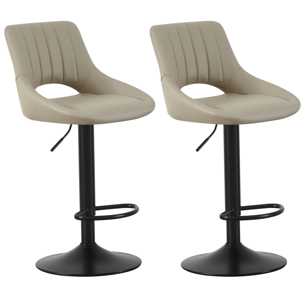 Stella Brown Height Adjustable Kitchen Bar Stool with Footrest Set of 2 Image 2