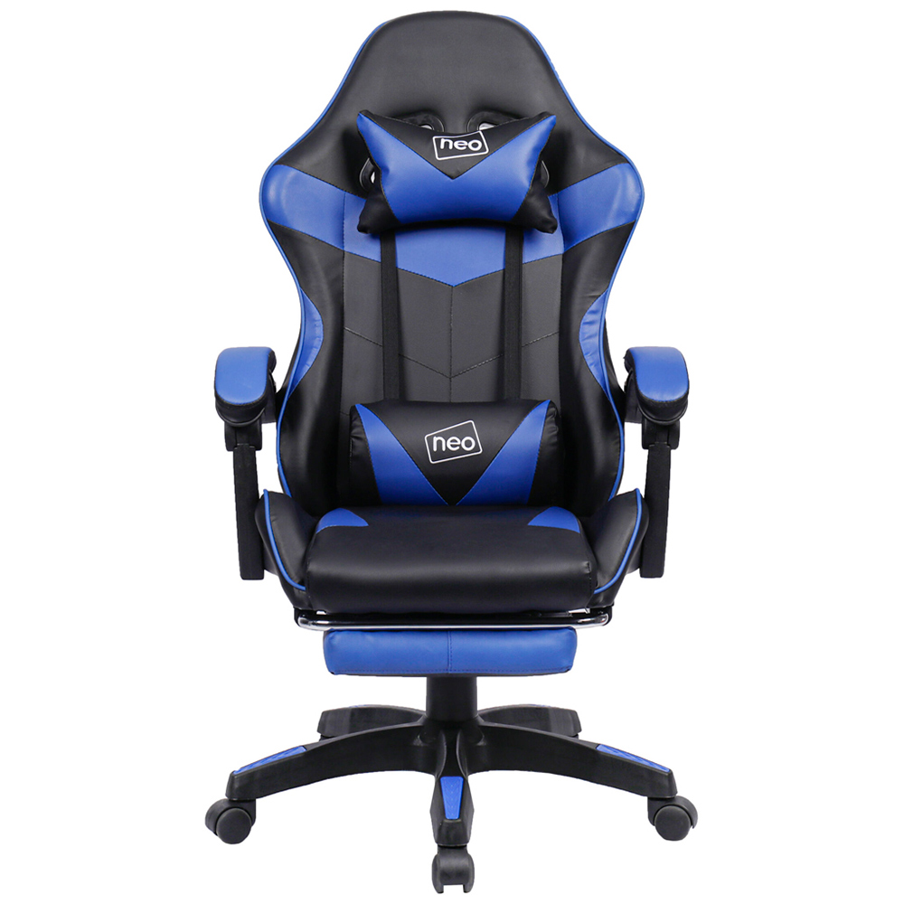 Neo Blue and Black PU Leather Swivel Office Chair Image 5