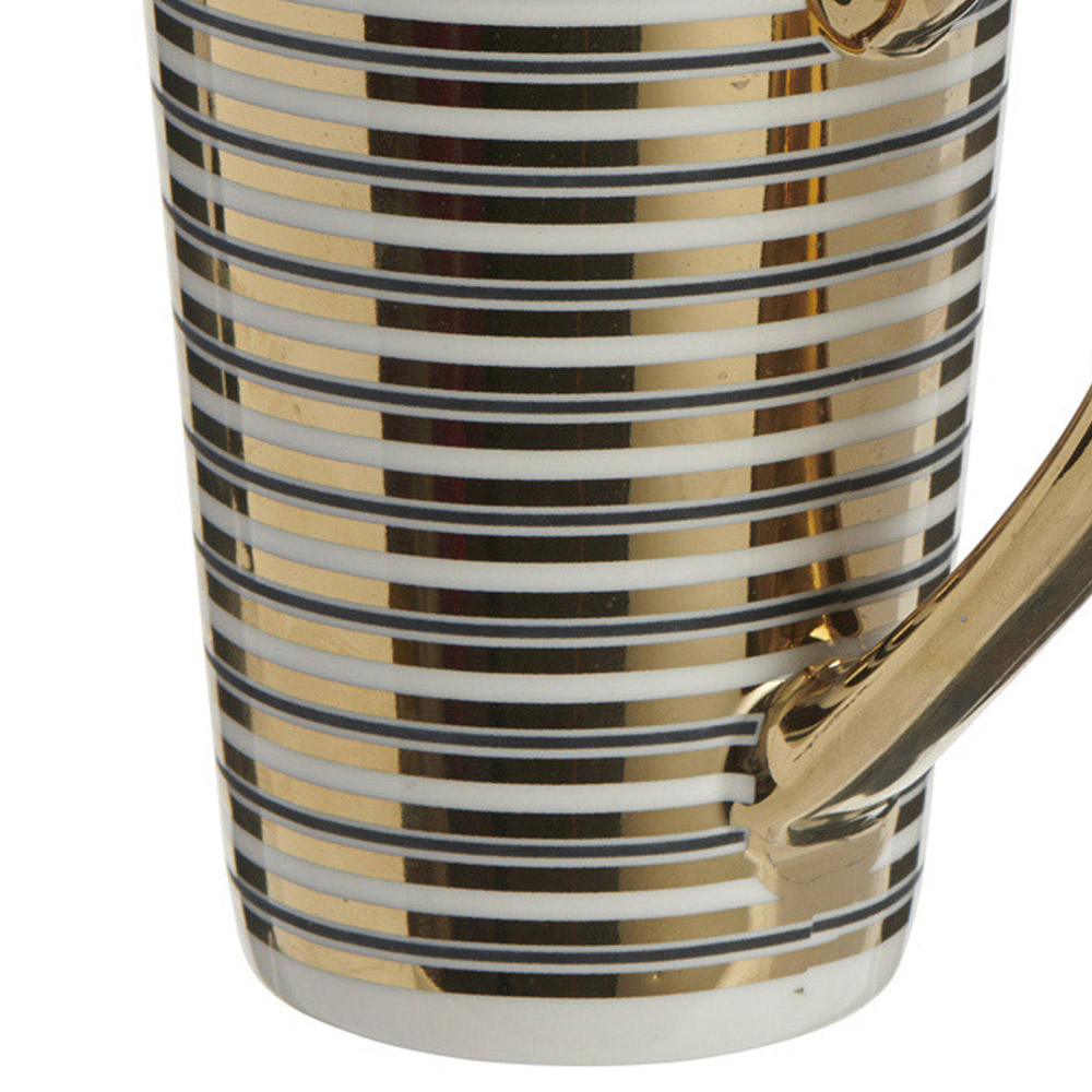 Wilko Hotel Chic Metalic Stripe Latte Mug Image 5