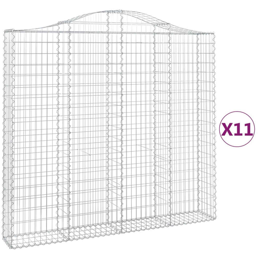 vidaXL Silver Galvanised Iron Gabion Basket 200 x 30 x 180/200cm 11 Pack Image 4