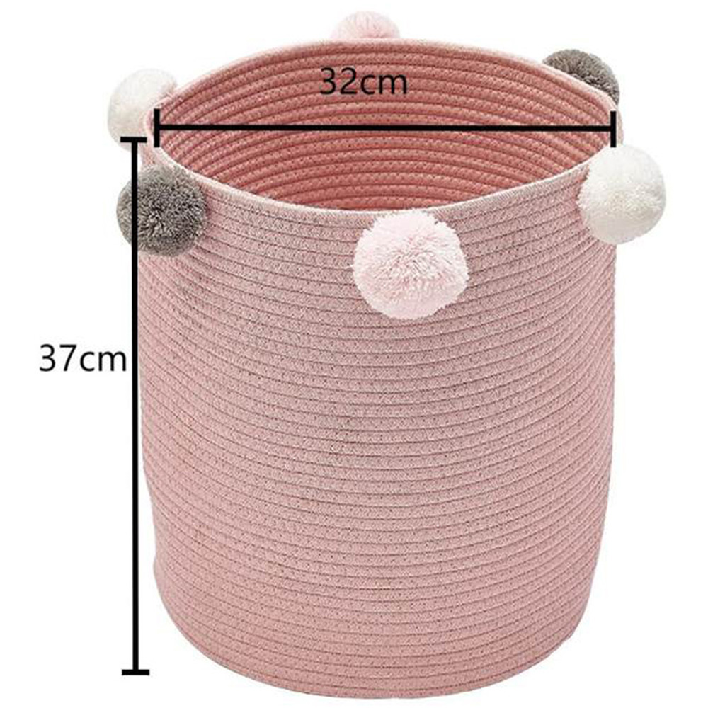 Living And Home WH0701 Pink Cotton Fabric Laundry Basket Image 7