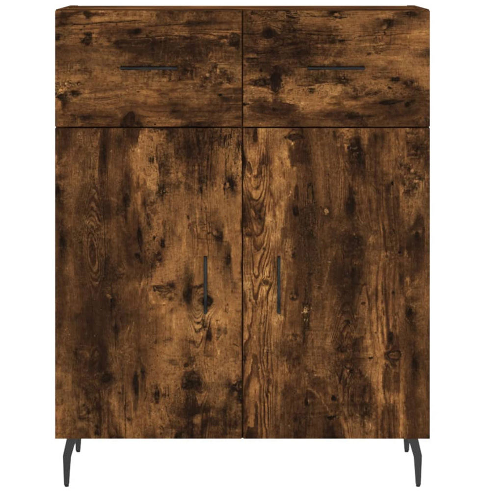 vidaXL 4 Door 2 Drawer Smoked Oak Highboard Image 5