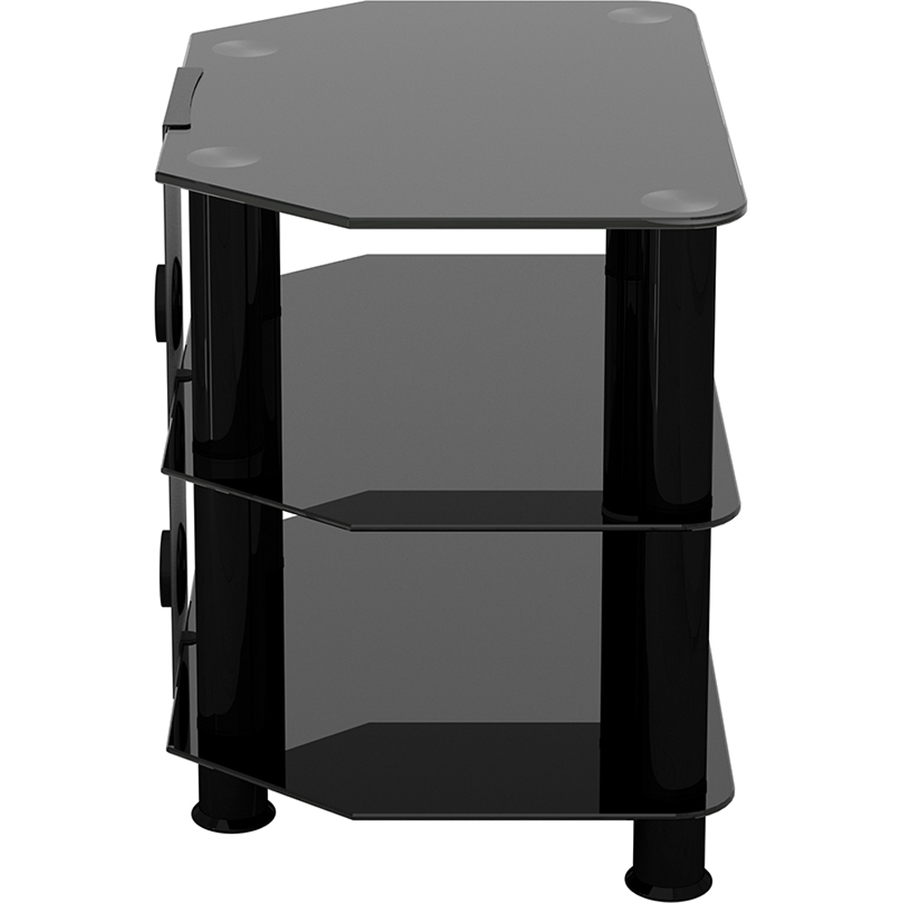 AVF Classic 2 Shelf Black Glass Corner TV Unit with Cable Management Image 4