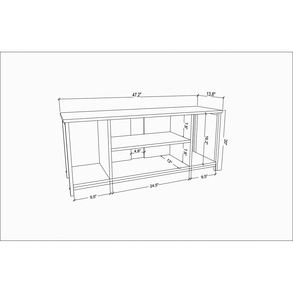 Decorotika Rinaldo 4 Shelf Gold Frig TV Stand for 55 inch TV Image 6